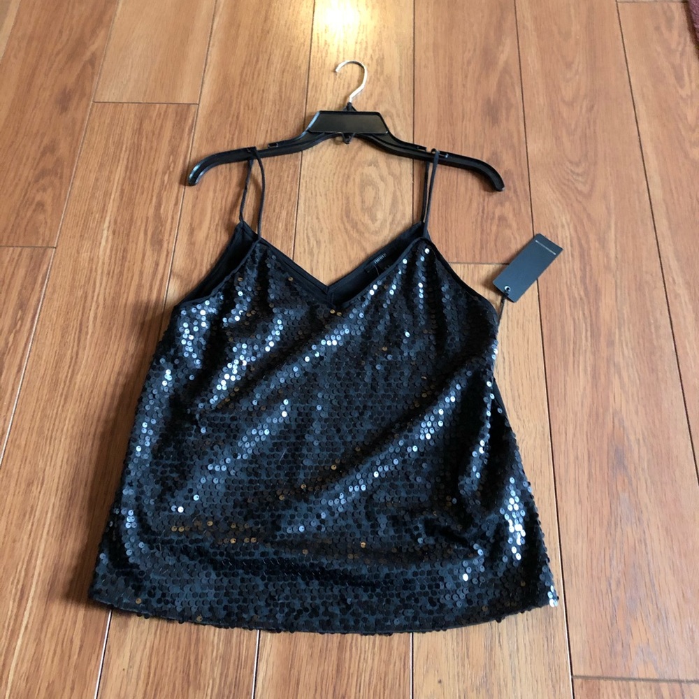 Black sequins top